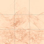 Sepia sketch with grid