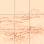 Sepia sketch with grid