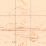 Sepia sketch with grid