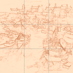 Sepia sketch with grid