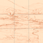 Sepia sketch with grid