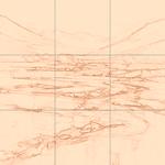 Sepia sketch with grid