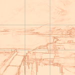 Sepia sketch with grid