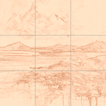 Sepia sketch with grid