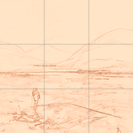 Sepia sketch with grid