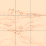 Sepia sketch with grid