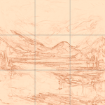 Sepia sketch with grid