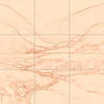 Sepia sketch with grid