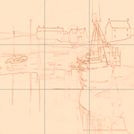 Sepia sketch with grid
