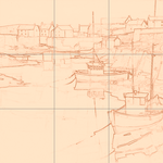 Sepia sketch with grid