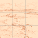 Sepia sketch with grid