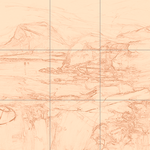 Sepia sketch with grid