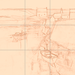 Sepia sketch with grid