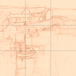 Sepia sketch with grid