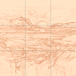 Sepia sketch with grid