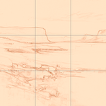 Sepia sketch with grid