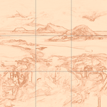 Sepia sketch with grid