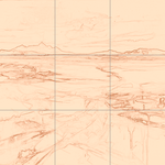 Sepia sketch with grid