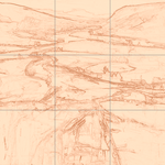 Sepia sketch with grid