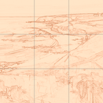 Sepia sketch with grid