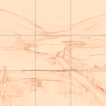 Sepia sketch with grid