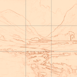 Sepia sketch with grid