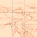 Sepia sketch with grid