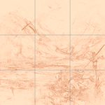 Sepia sketch with grid