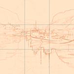 Sepia sketch with grid