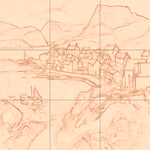 Sepia sketch with grid