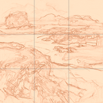 Sepia sketch with grid