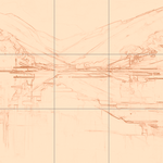 Sepia sketch with grid