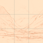 Sepia sketch with grid