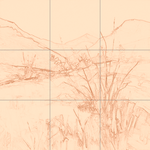 Sepia sketch with grid