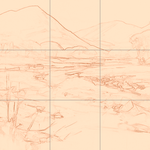 Sepia sketch with grid