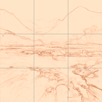 Sepia sketch with grid