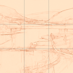 Sepia sketch with grid