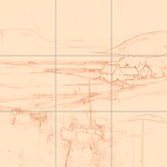 Sepia sketch with grid