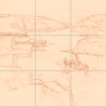 Sepia sketch with grid