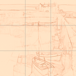 Sepia sketch with grid