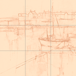 Sepia sketch with grid