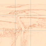 Sepia sketch with grid