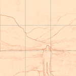 Sepia sketch with grid