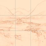 Sepia sketch with grid