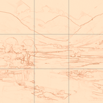 Sepia sketch with grid