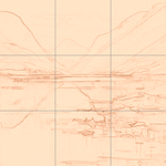 Sepia sketch with grid