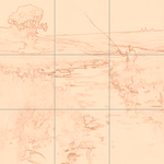 Sepia sketch with grid