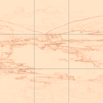 Sepia sketch with grid