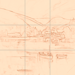 Sepia sketch with grid