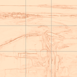 Sepia sketch with grid